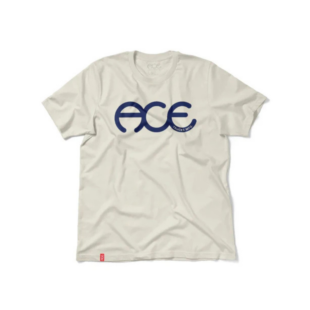ACE TRUCKS - RINGS LOGO TEE - NATURAL/BLUE