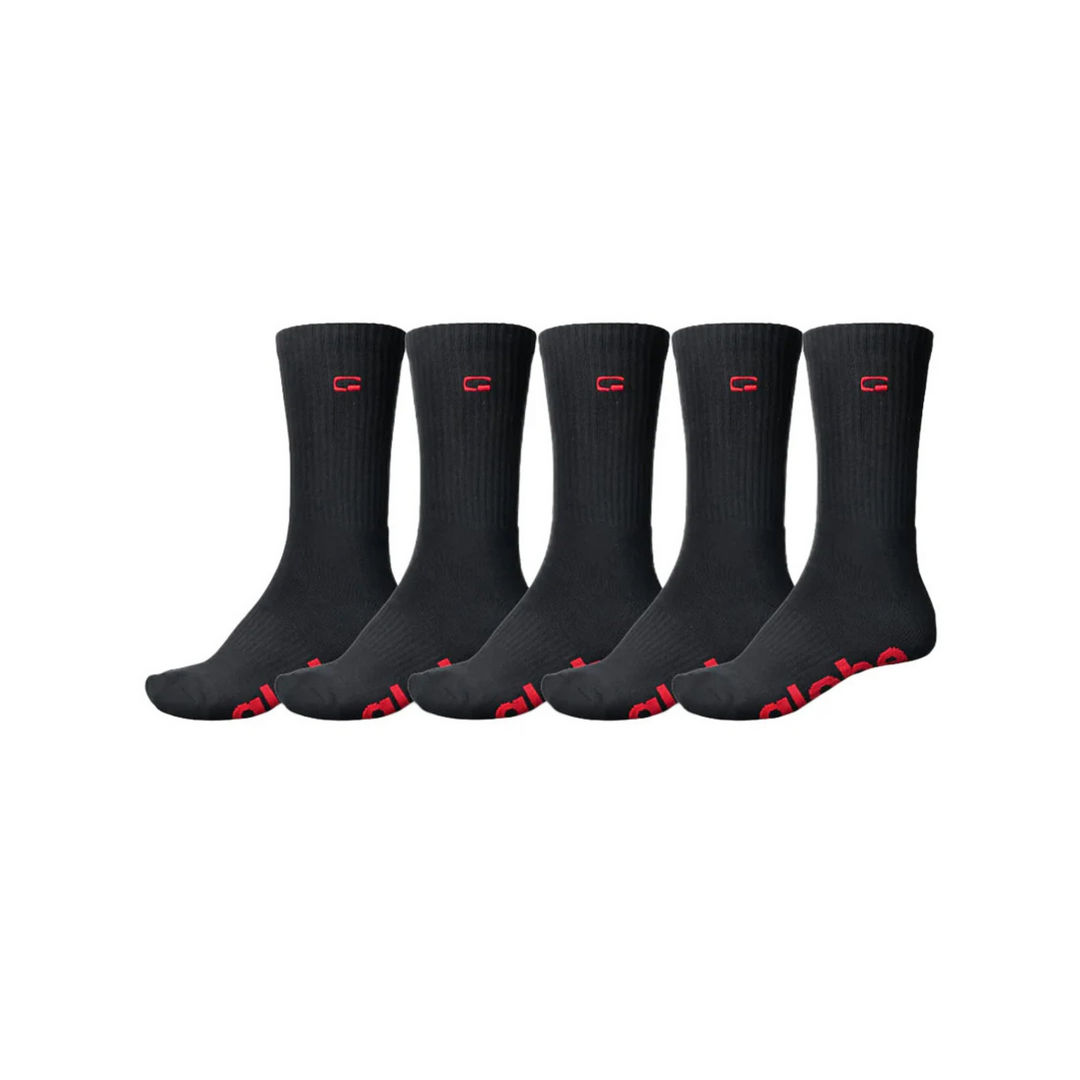 GLOBE - OG LOGO HI CREW SOCK 5-PACK - BLK