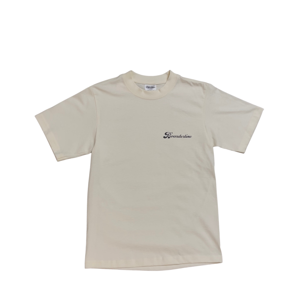BOARDERLINE - CROPPED HEAVYWEIGHT TEE -OFF WHITE-