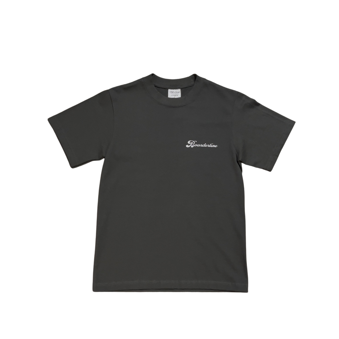 BOARDERLINE - CROPPED HEAVYWEIGHT TEE -OFF BLACK-