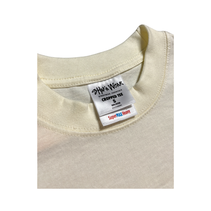 BOARDERLINE - CROPPED HEAVYWEIGHT TEE -OFF WHITE-