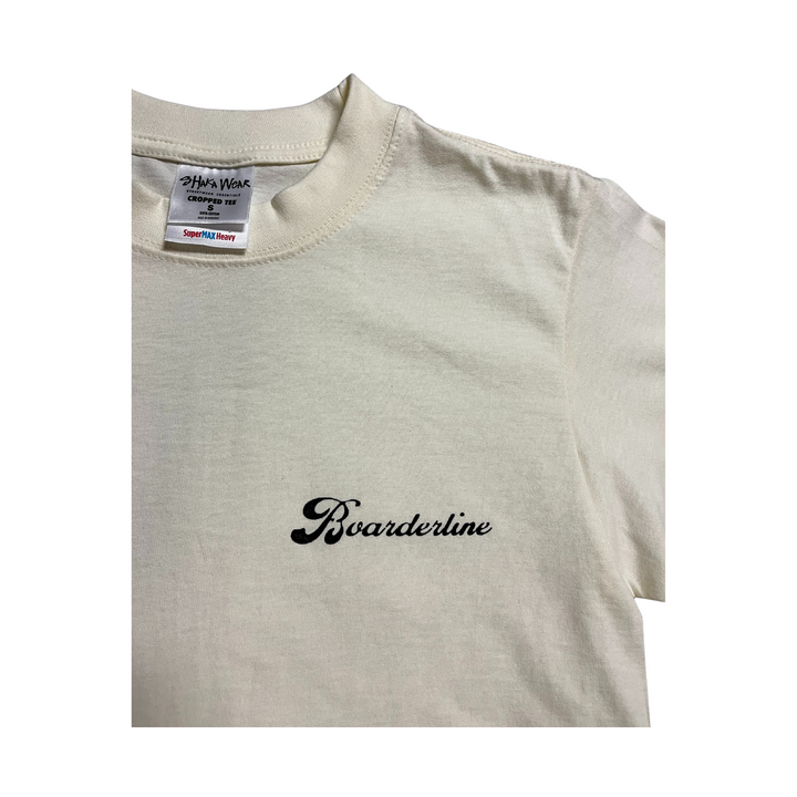BOARDERLINE - CROPPED HEAVYWEIGHT TEE -OFF WHITE-