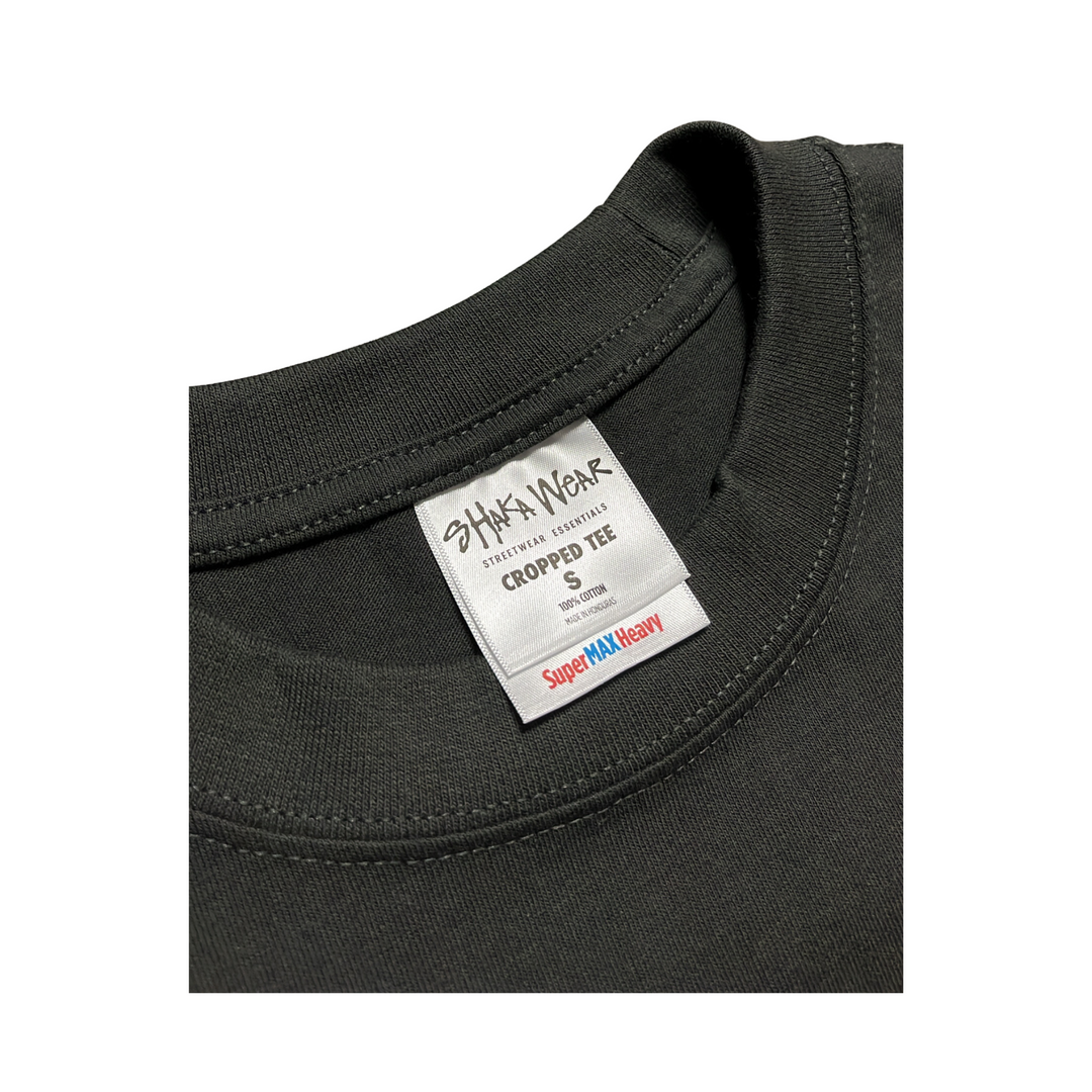 BOARDERLINE - CROPPED HEAVYWEIGHT TEE -OFF BLACK-