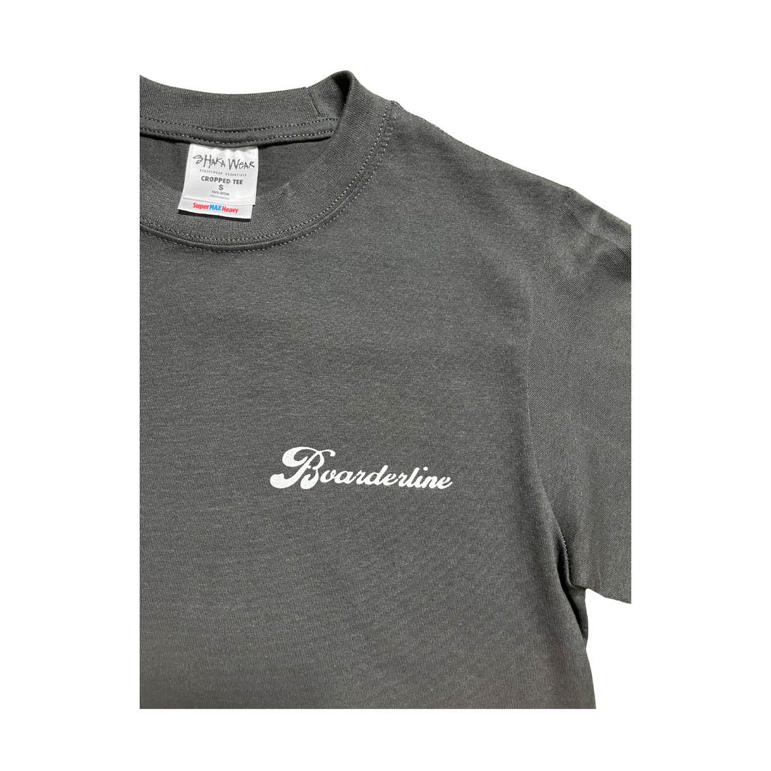 BOARDERLINE - CROPPED HEAVYWEIGHT TEE -OFF BLACK-