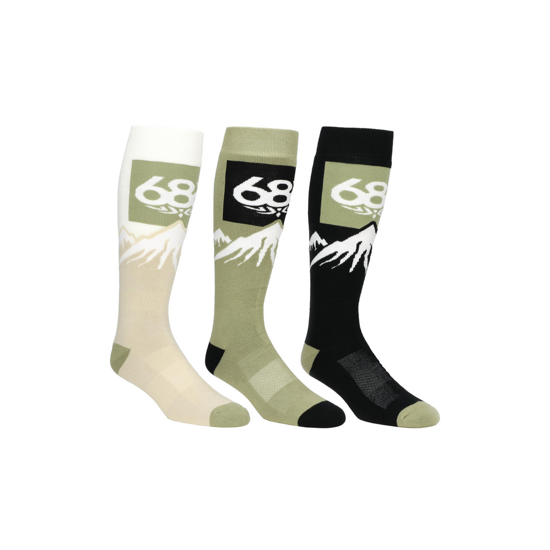 686 - MENS SNOW CAP SOCK 3-PACK MULTI 24/25