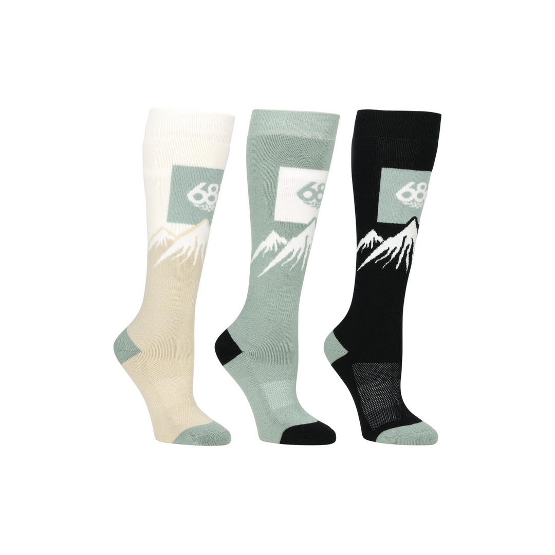 686 - WOMENS SNOW CAPS SOCK 3-PACK MULTI - 25/26
