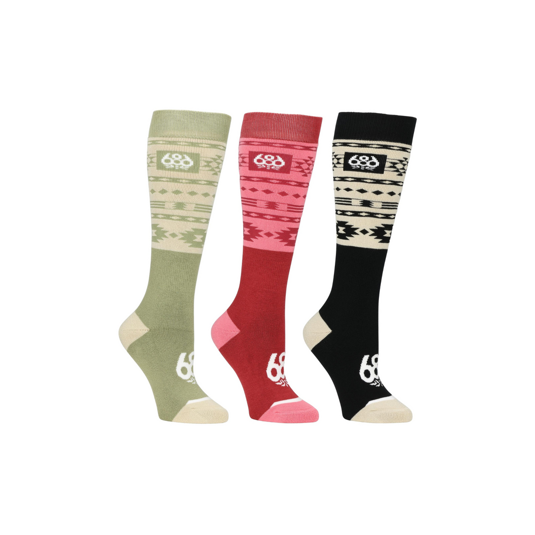 686 - WOMENS SOUTHWEST SOCKS 3-PACK ASSORTED - 25/26