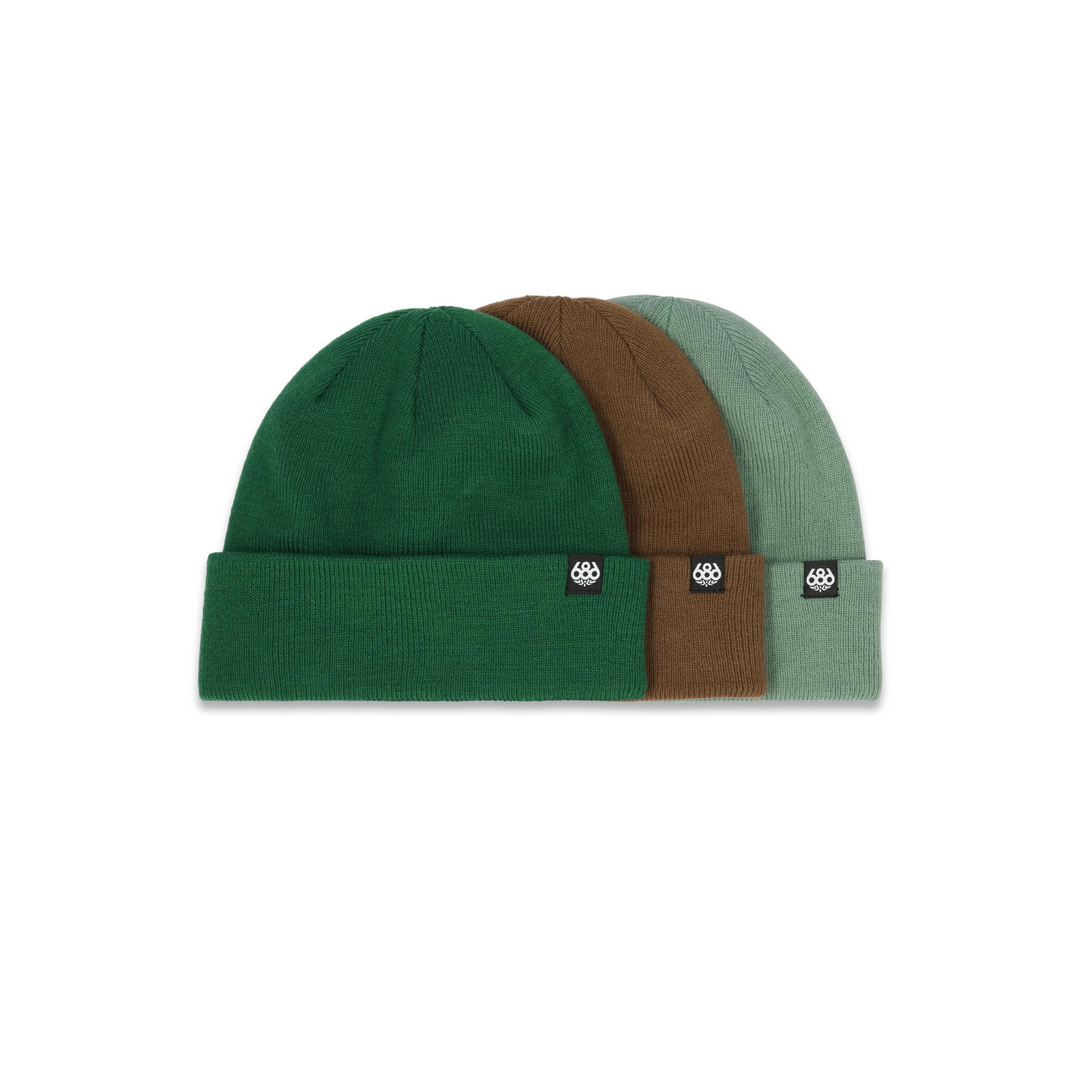 686 - STANDRAD ROLL UP BEANIE 3 PACK ASSORTED 2