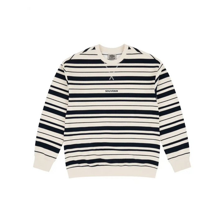 SOUVENIR - STRIPED ULTRA PIQUE SWEATSHIRT MARSHMELLOW