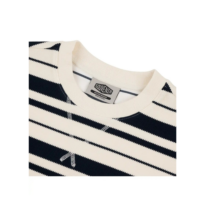 SOUVENIR - STRIPED ULTRA PIQUE SWEATSHIRT MARSHMELLOW