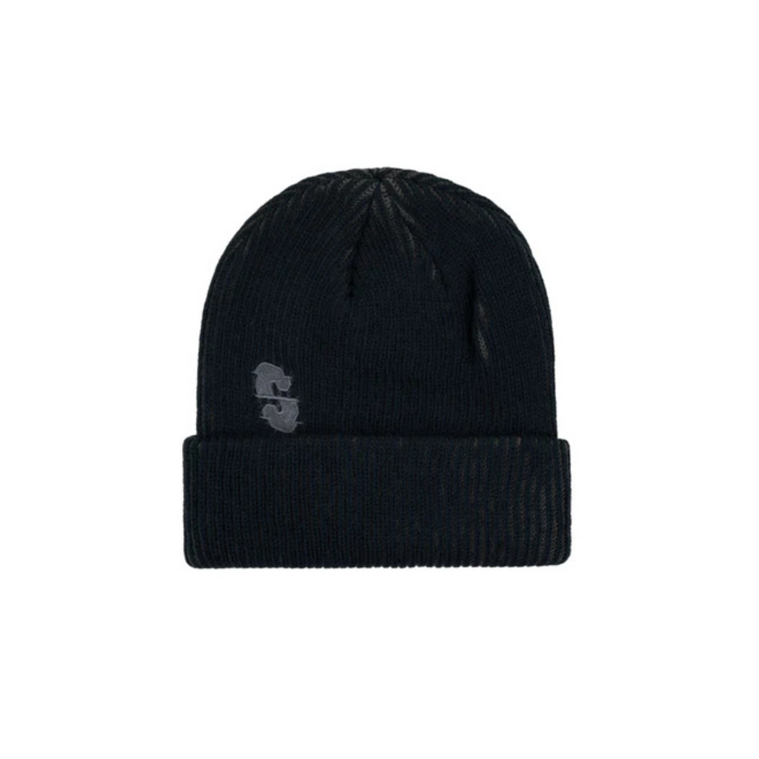 SOUVENIR - TWO TONE RIB BEANIE BLACK