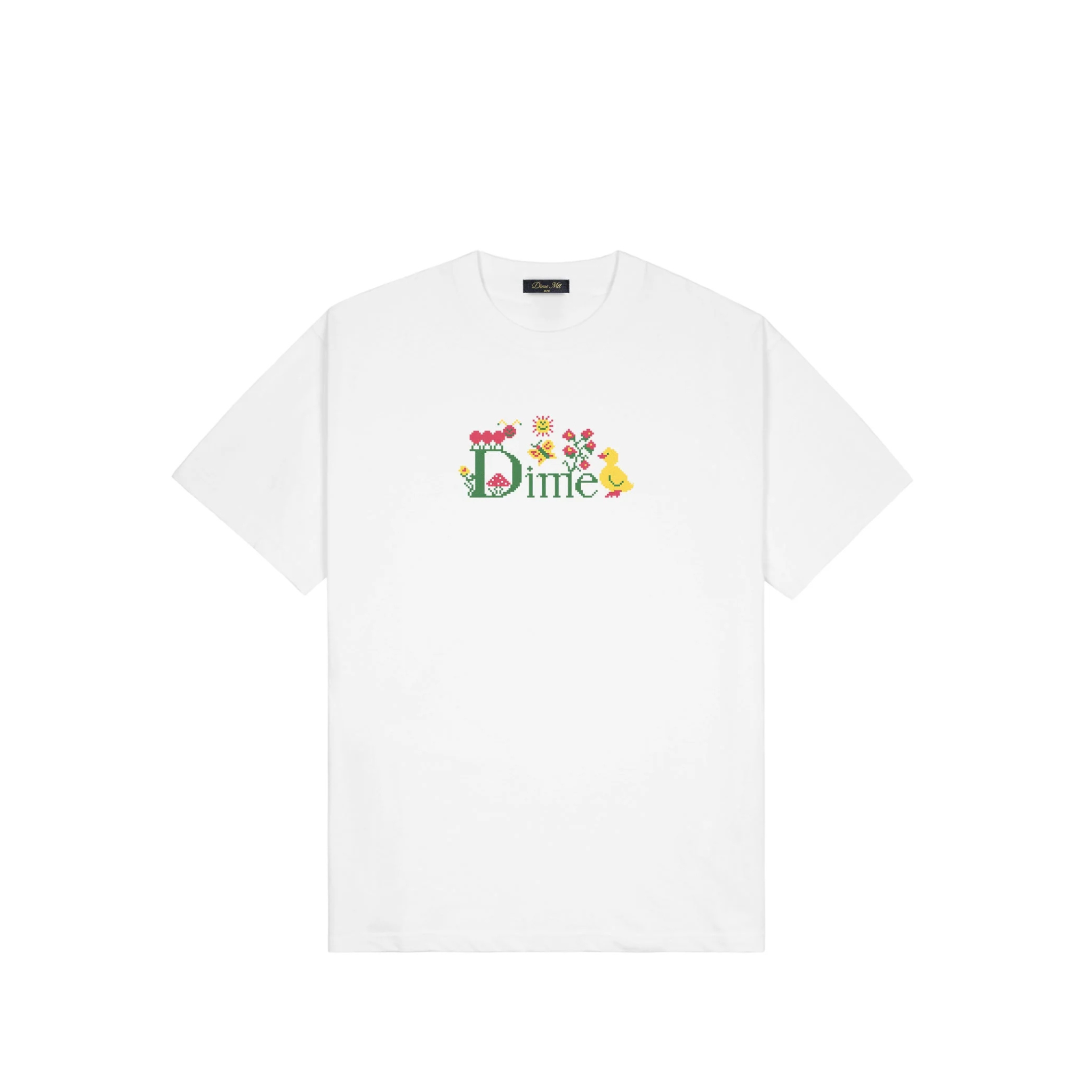 DIME - CLASSIC CROSS STITCH T-SHIRT - WHITE - – Boarderline Skateshop