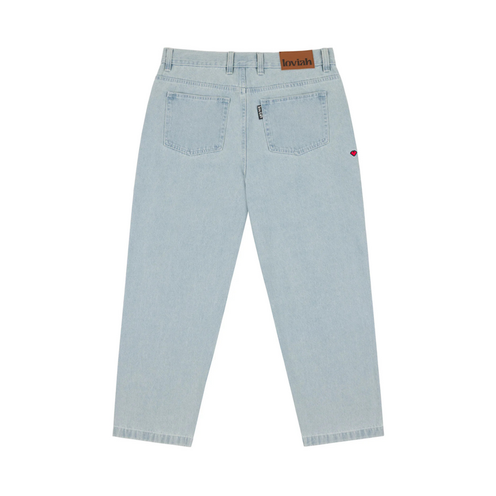 LOVIAH - OG BAGGY 5 POCKET DENIM PANTS - WHITE BLUE WASH