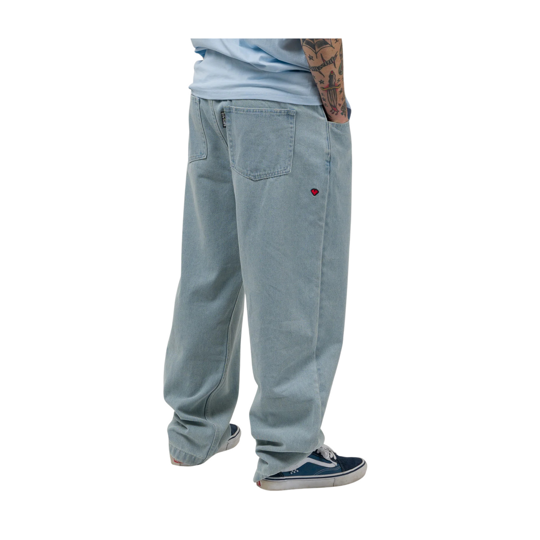 LOVIAH - OG BAGGY 5 POCKET DENIM PANTS - WHITE BLUE WASH