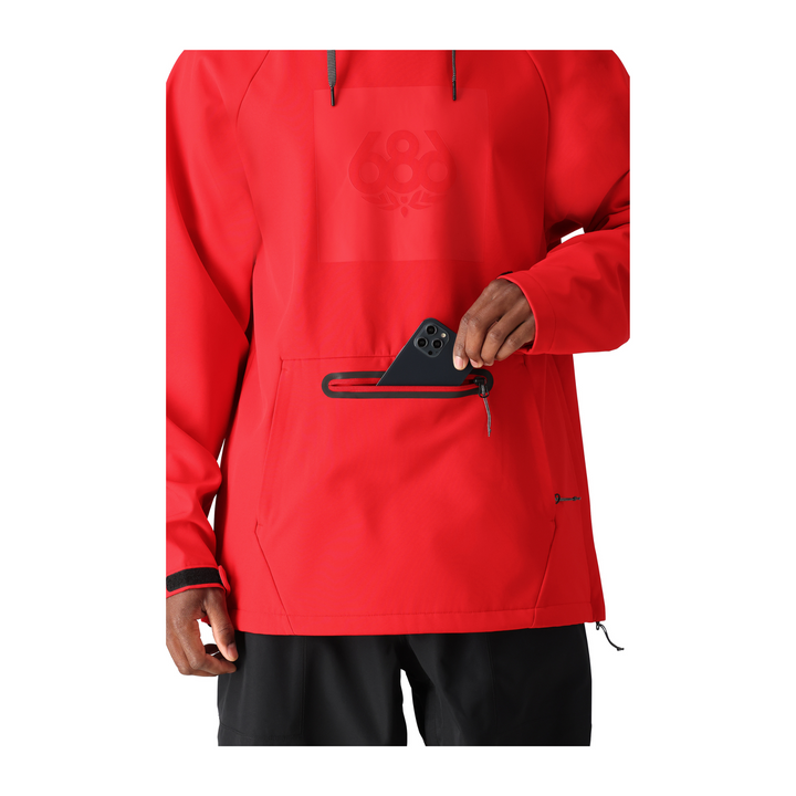 686 - MENS WATERPROOF HOODY TRUE RED - 25/26