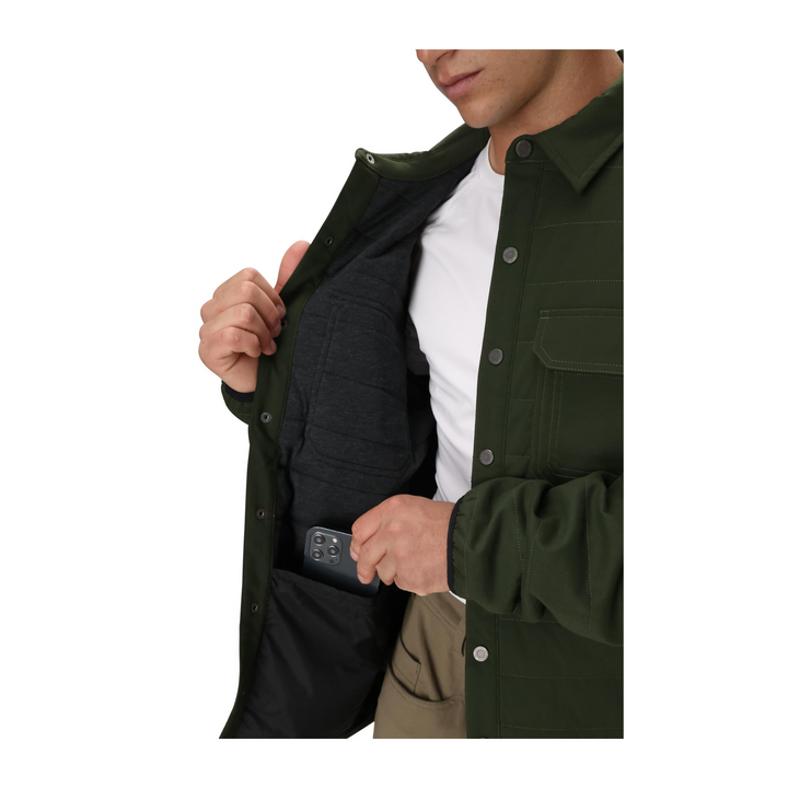 686 - MENS THERMAL DRY SNAP UP SHIRT DARK GREEN - 25/26