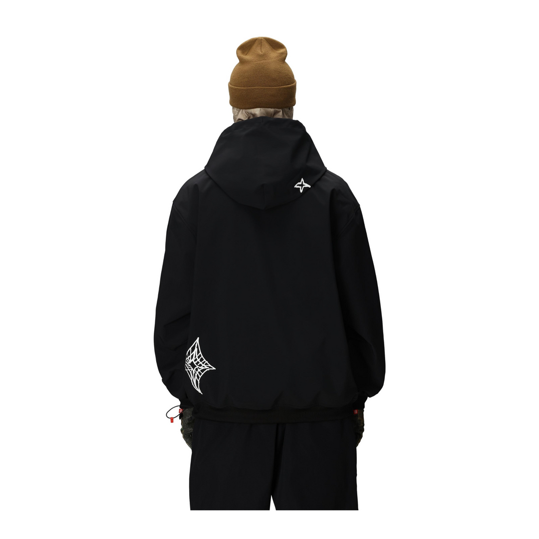 686 - MENS WATERPROOF TEAM HOODY BLACK PRINT - 25/26
