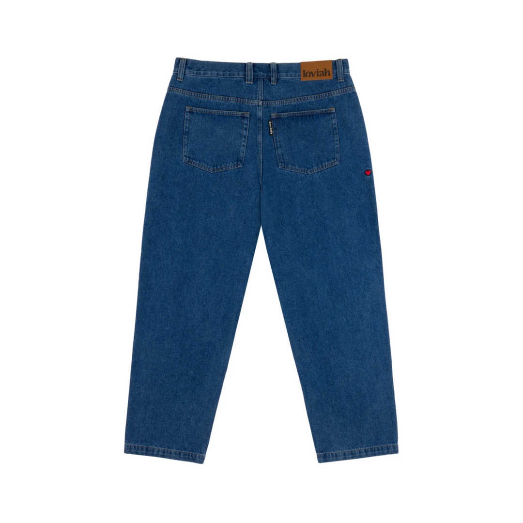 LOVIAH - OG BAGGY 5 POCKET DENIM PANTS MEDIUM INDIGO WASH