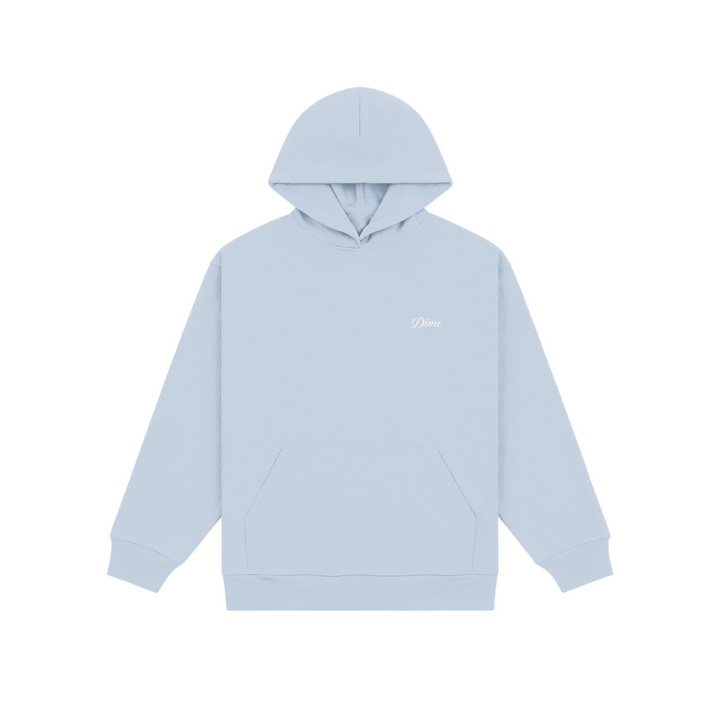 DIME - CURSIVE SMALL LOGO HOODIE - BLUE FOG -