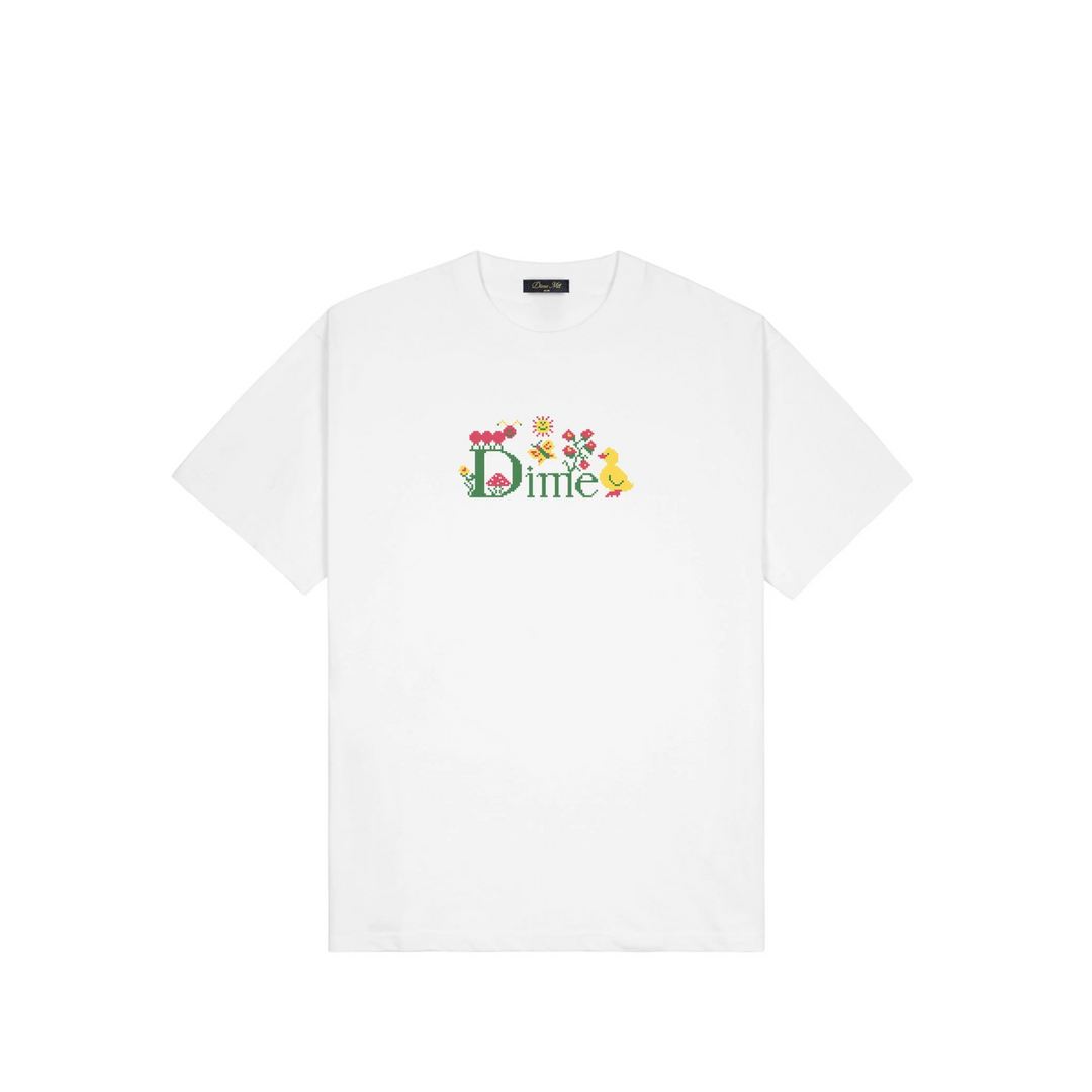 DIME - CLASSIC CROSS STITCH T-SHIRT - WHITE - – Boarderline DIME - CLASSIC CROSS STITCH T-SHIRT - WHITE - – Boarderline