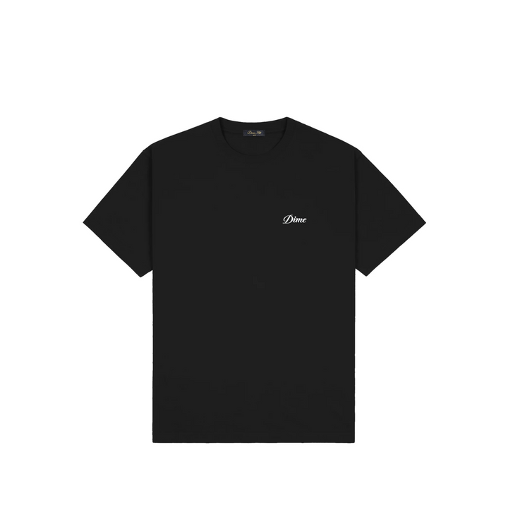 DIME - CURSIVE SMALL LOGO T-SHIRT - BLACK -
