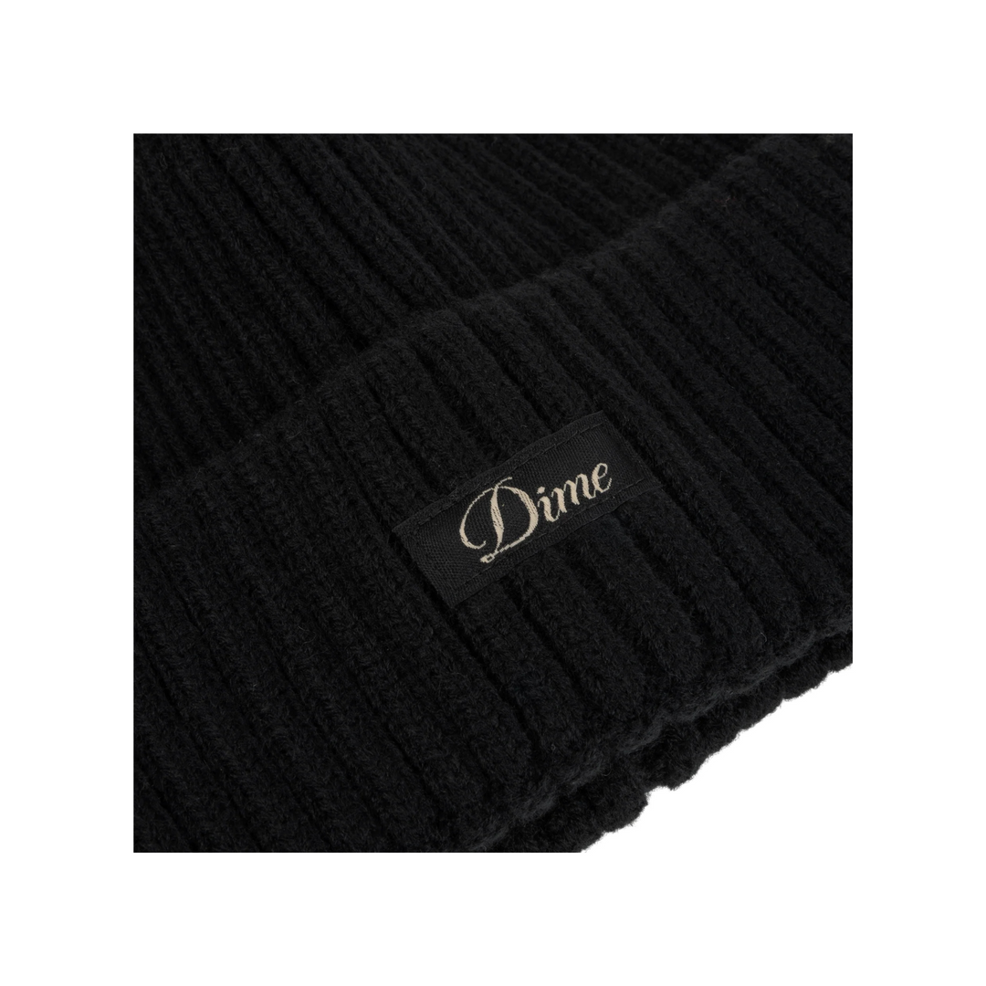 DIME - CURSIVE RIB BEANIE - BLACK -