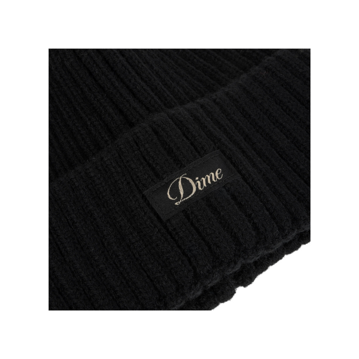 DIME - CURSIVE RIB BEANIE - BLACK -