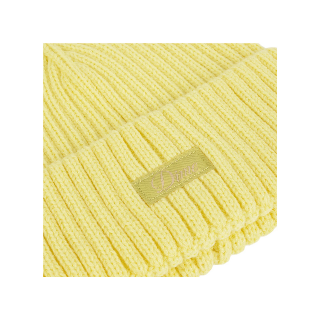 DIME - CURSIVE RIB BEANIE - NEON YELLOW -