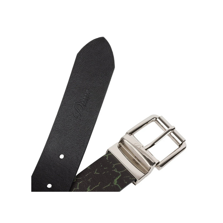 DIME - REVERSABLE LEATHER BELT - BLACK/BLACK - S/M