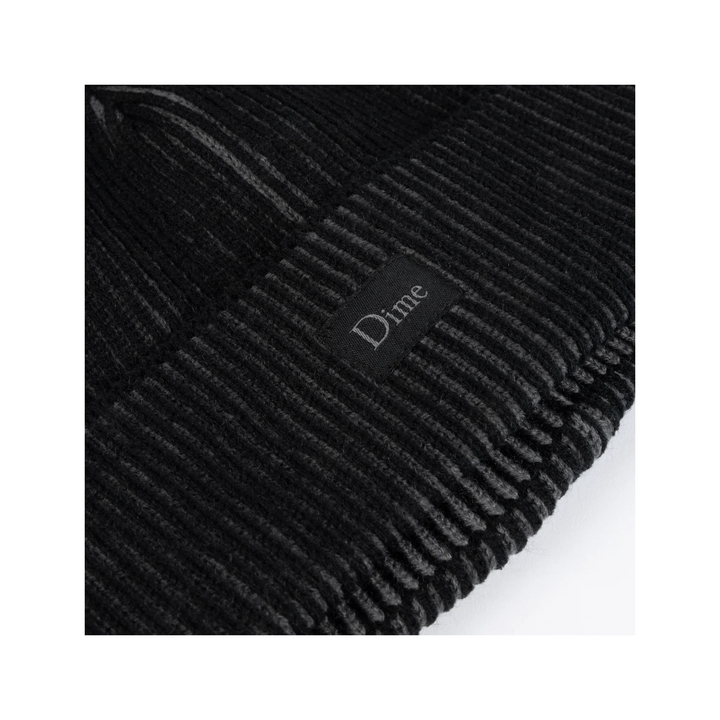 DIME - CLASSIC RIB BEANIE - BLACK/CHARCOAL -