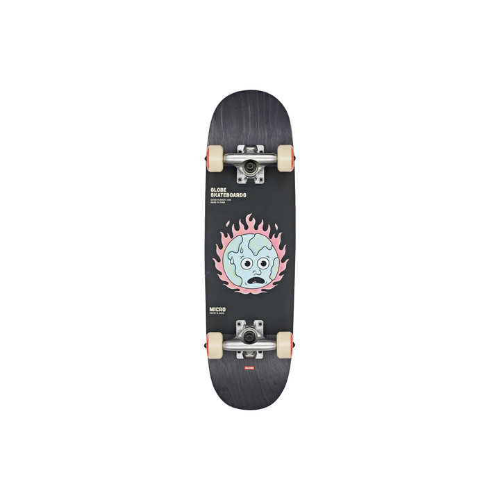 GLOBE - KIDS SOFTIE MIRCO COMPLETE SKATEBOARD 7.125" - BLACK/FLAMES-