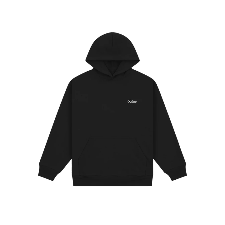 DIME - CURSIVE SMALL LOGO HOODIE - BLACK -