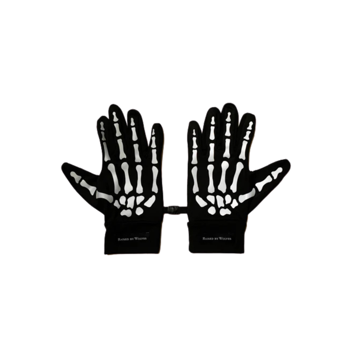 RAISED BY WOLVES - SKELETON RUNNING GLOVES - BLACK - S/M