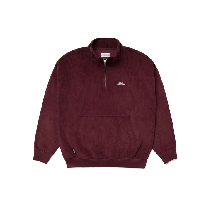 HOWL - CORDUROY HALF ZIP - BURGANDY -