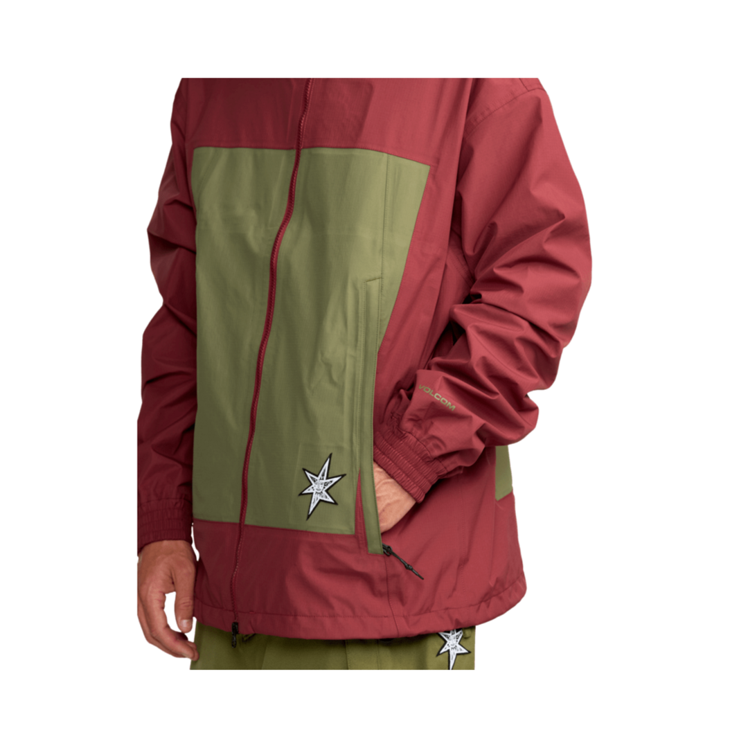 VOLCOM - ARTHUR 3L JACKET - BURNT RED - 25/26