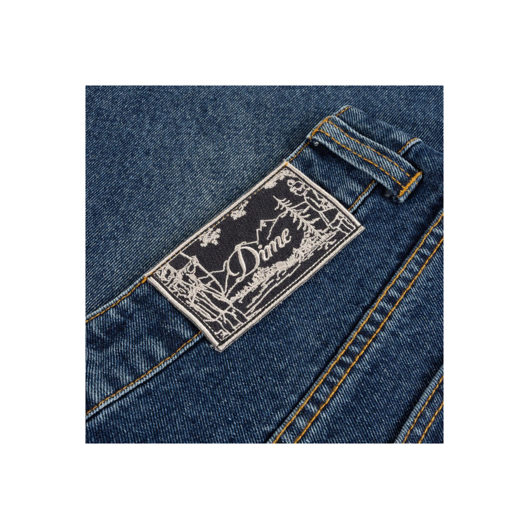 DIME - BAGGY DENIM PANTS - SANDBLASTED NIGHT INDIGO -