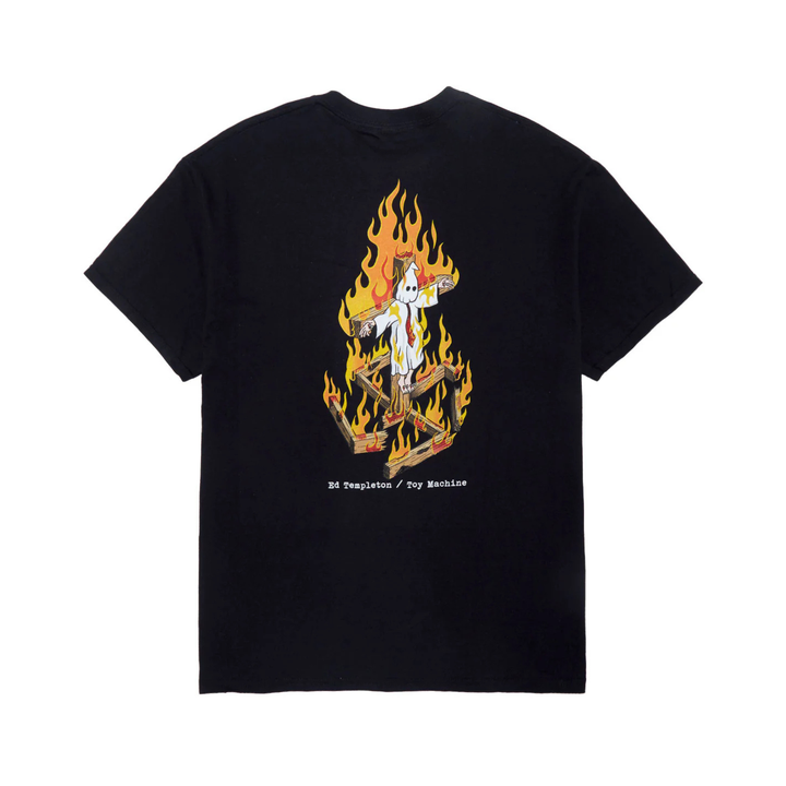 TOY MACHINE - CHARRED CROSS TEE SHIRT - BLACK -