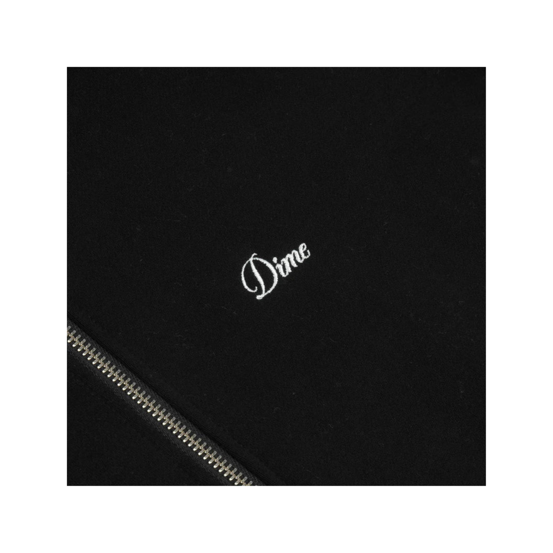 DIME - CURSIVE SMALL LOGO ZIP HOODIE - BLACK -