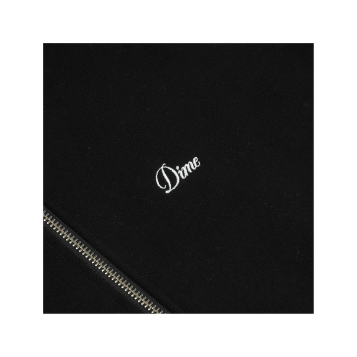 DIME - CURSIVE SMALL LOGO ZIP HOODIE - BLACK -