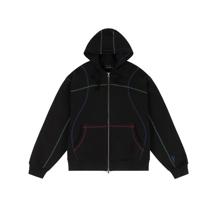 DIME - COURT ZIP HOODIE - BLACK MULTI -