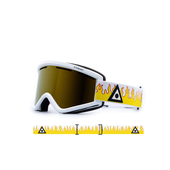 ASHBURY - BLACKBIRD WHITE FLAME - CHAMPAGNE GOLD MIRROR/ YELLOW SPARE -