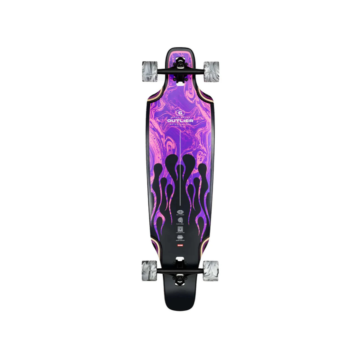 GLOBE - OUTLINER COMPLETE LONGBOARD 36'' - PURPLE FLAMES -