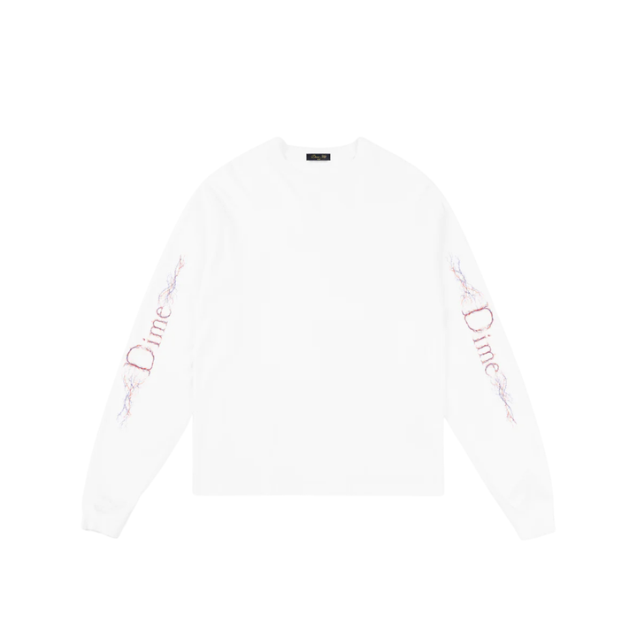 DIME - CLASSIC VEINS LS T-SHIRT - WHITE -