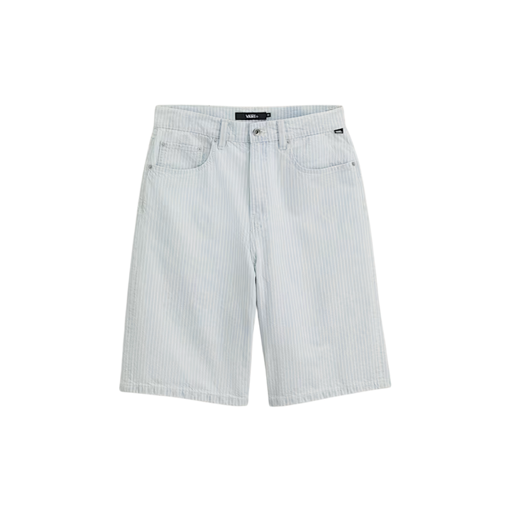 VANS - CHECK-5 BAGGY STRIPED DENIM SHORTS - BLUE