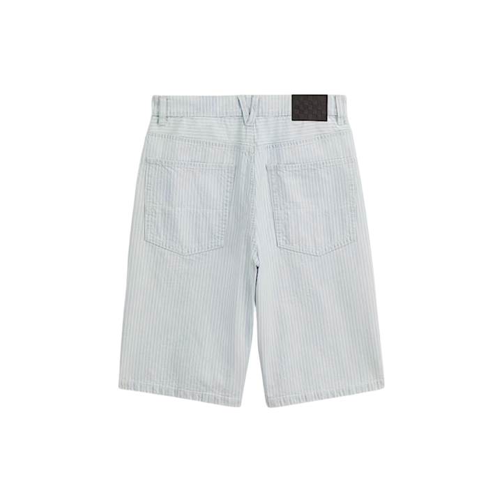 VANS - CHECK-5 BAGGY STRIPED DENIM SHORTS - BLUE
