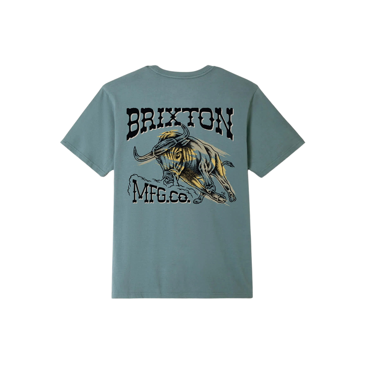 BRIXTON - BARQUERO S/S TEE - OCEAN BREEZE -