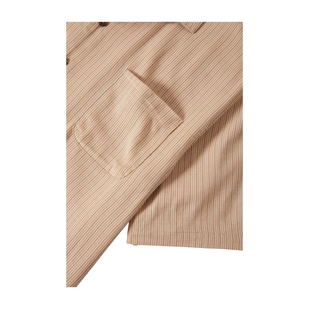BRIXTON - BUNKER SLUB S/S WOVEN SHIRT - ITALIAN CLAY STRIPE -