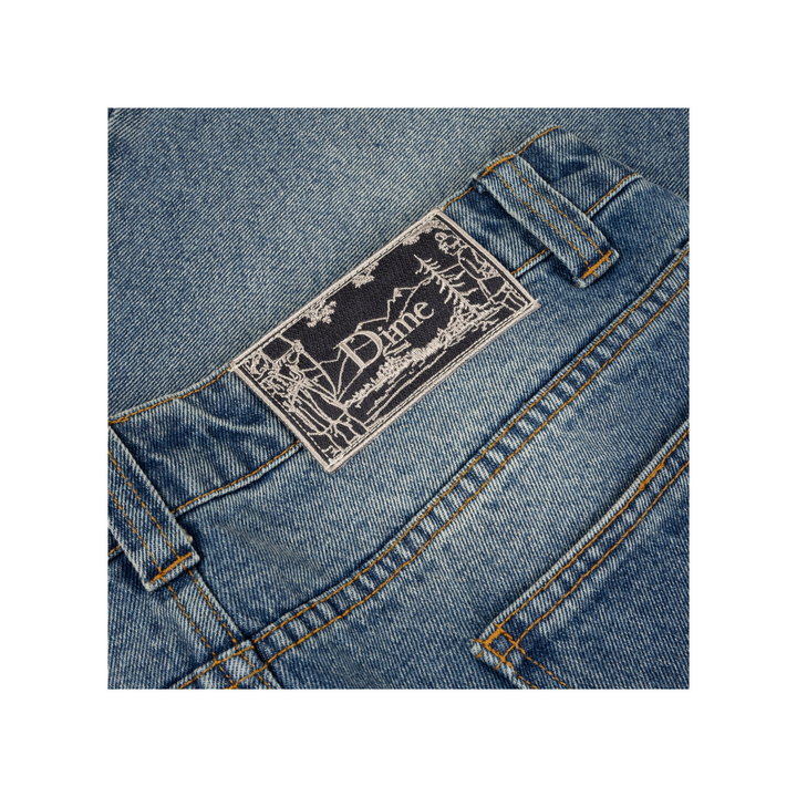 DIME - BAGGY DENIM PANTS - SANDBLASTED INDIGO -
