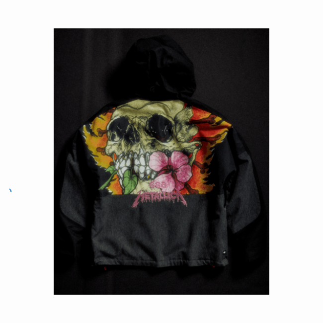 686 - WOMENS METALLICA BURNING SKULL JACKET - BLACK COLORBLOCK -