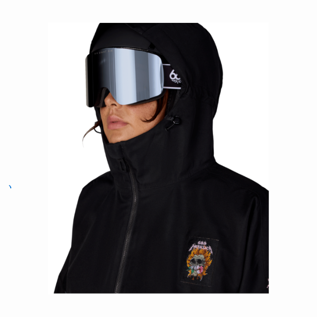 686 - WOMENS METALLICA BURNING SKULL JACKET - BLACK COLORBLOCK -